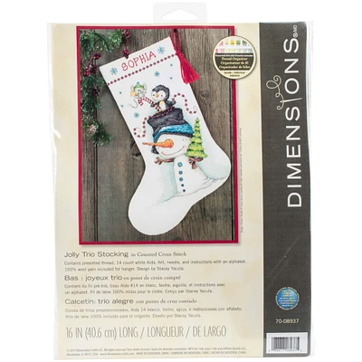 Dimensions® Jolly Trio Stocking Counted Cross Stitch Kit