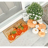 RugSmith Multicolor Happy Fall Machine Tufted Doormat