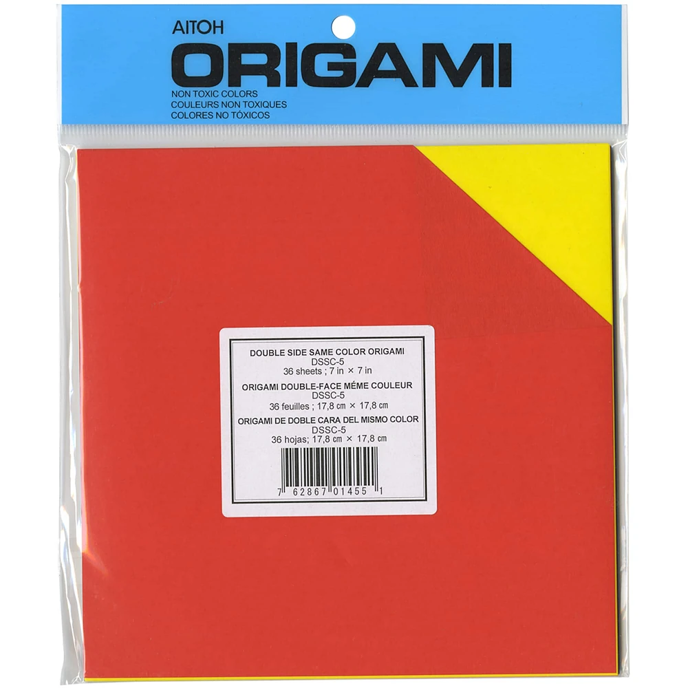 Aitoh 7" Assorted Double-Sided Origami Paper, 36 Sheets