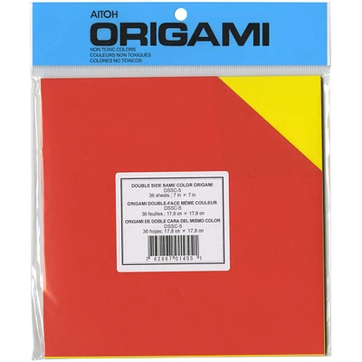 Aitoh 7" Assorted Double-Sided Origami Paper, 36 Sheets