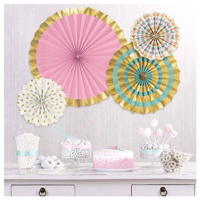 Pastel Glitter Paper Fans