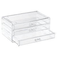 6 Pack: Cecilia Tech 9.5" Clear Stackable 3 Slim Drawer Jewelry Box