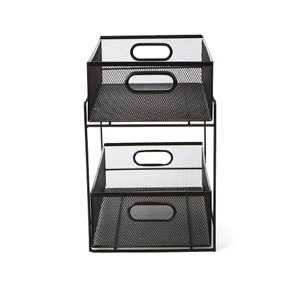 Mind Reader 2-Tier Metal Mesh Organizer Slide Out Basket Drawer