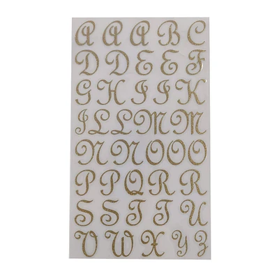 1" Gold Iron-On Glitter Caston Letters by Make Market®