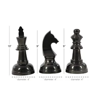 CosmoLiving by Cosmopolitan Dark Gray Chess Sculpture Set