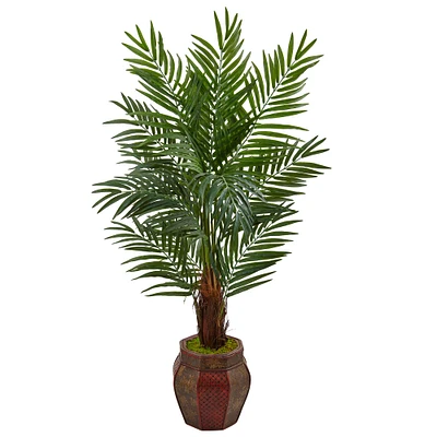 5ft. Potted Areca Palm Tree in Decorative Planter