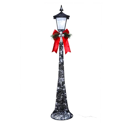 Haute Decor 60" Black Victorian Lamppost Pre-Lit LED Christmas Yard Décor