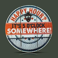 American Art Décor™ Happy Hour It's 5 O'clock Somewhere Bottle Opener & Cap Catcher Wall Décor