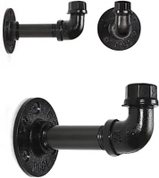 NEX™ Black Industrial Iron Pipe Wall Hooks, 3ct.
