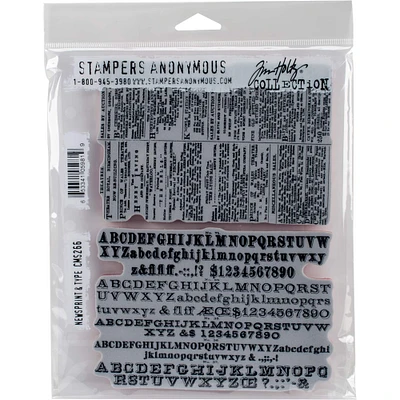 Stampers Anonymous Tim Holtz® Newsprint & Type Cling Stamps 