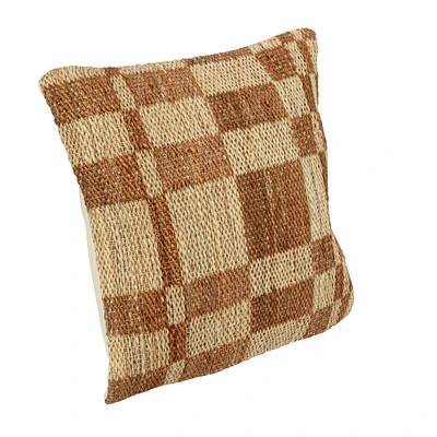 Brown & Natural Square Print Pillow