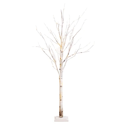 5ft. Pre-Lit Birch Artificial Christmas Tree, Warm White LED Lights