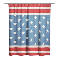 Red & Blue Stars & Stripes Shower Curtain