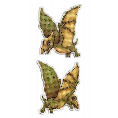 MP Studia Dinosaurs - Pterodactyl Plastic Canvas Counted Cross Stitch Kit