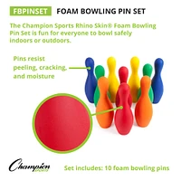 Champion Sports Rhino Skin® Multi-Color Foam Bowling Pin Set