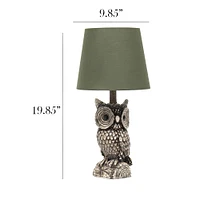 Simple Designs™ 20" Brown and White Owl Table Lamp with Shade