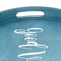 Elegant Designs™ 13.8" Round Good Vibes Serving Tray with Handles