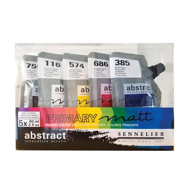 Sennelier Abstract® Primary Matt Soft Body Acrylic 5 Color Set, 60mL