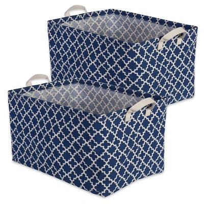 DII® Nautical Blue Lattice Laundry Bins