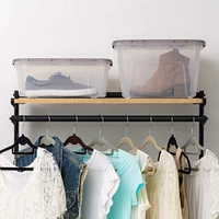 IRIS® Stack & Pull™ Clear Storage Box with Gray Lid