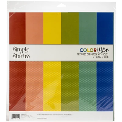 Simple Stories Color Vibe Double-Sided Paper Pack 12" x 12" 6/Pkg-Bold