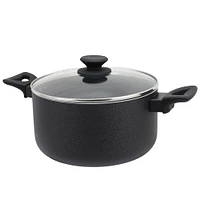 Oster Ashford 6qt. Black Aluminum Dutch Oven With Tempered Glass Lid