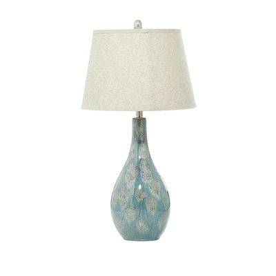 32" Turquoise Ceramic Coastal Table Lamp, 2ct.