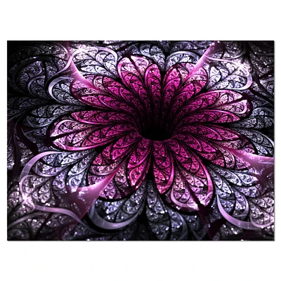 Designart - Dark Fractal Flower Digital Art