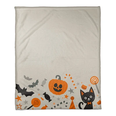 Bat Candy Cat Fleece Throw