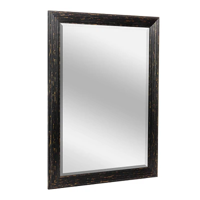 Head West Beaded Black & Gold Framed Wall Mirror