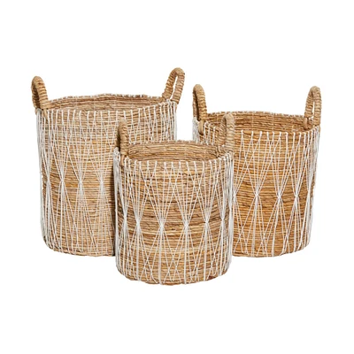 Brown Banana Leaf Storage Basket Set