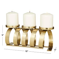 12" Gold Contemporary Candle Holder