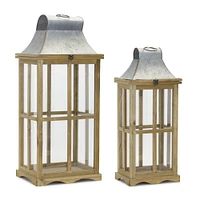 Wood & Metal Lantern Set, 24" & 29.5"