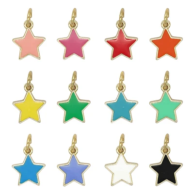 12 Pack: Enamel Stars Charm Mix by Bead Landing™