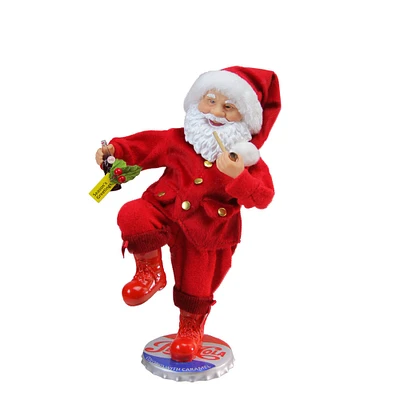 12" Red & White Santa Claus Standing on Pepsi-Cola Bottle Cap Christmas Figurine