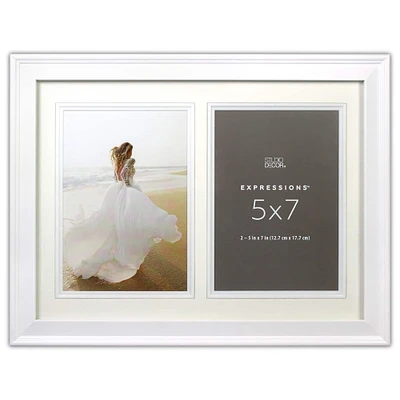 2 Opening White 5" x 7" Collage Frame, Expressions™ by Studio Décor®
