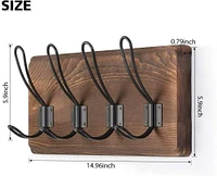 NEX™ Wall-Mounted 4-Hook Rustic Wood Coat Rack, 2ct.