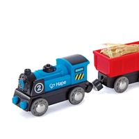 Hape Battery Powered Rolling-Stock Colorful Wooden Train Set