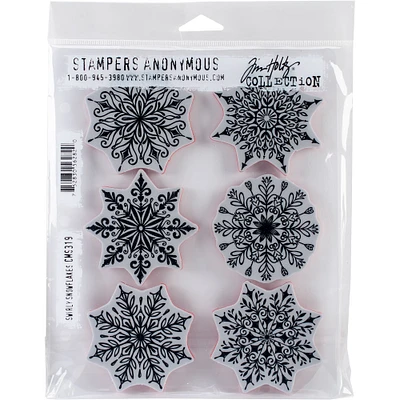 Stampers Anonymous Tim Holtz® Swirly Snowflakes Cling Stamps