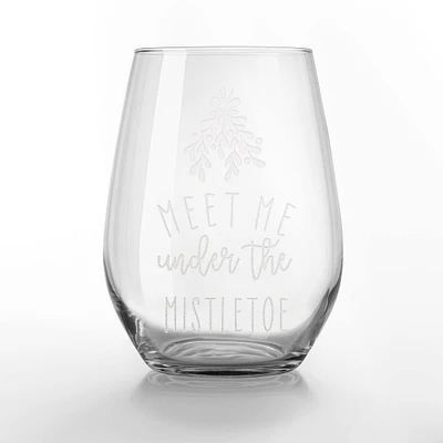 15oz. Meet Me Under the Mistletoe Stemless Wine Glass