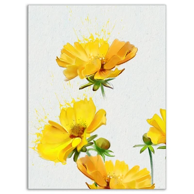 Designart - Beautiful Yellow Flowers on White