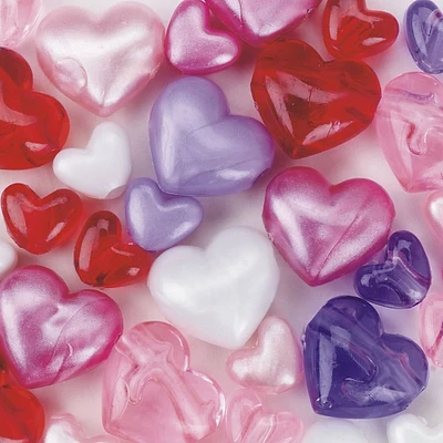 S&S® Worldwide Pink & Purple Plastic Heart Beads