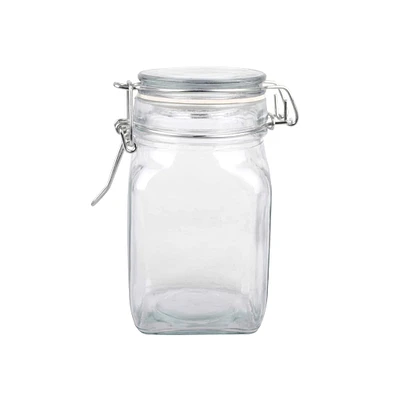 12 Pack: Square Glass Jar with Latch by Ashland®