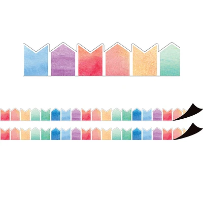 Teacher Created Resources Watercolor Pennants Magnetic Border, 48ft.