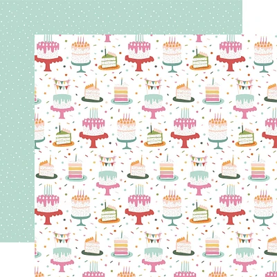 Echo Park™ Paper Co. A Birthday Wish Girl 12" x 12" Birthday Girl Cake Double-Sided Cardstock, 25 Sheets