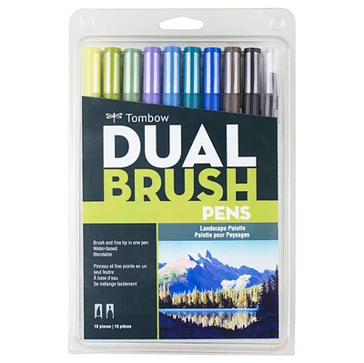 6 Packs: 10 ct. (60 total) Tombow Landscape Dual Brush Pens