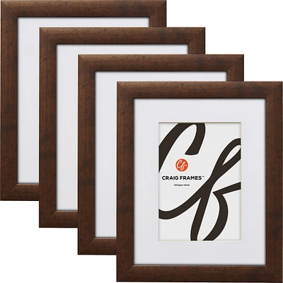 Craig Frames 4 Pack: Contemporary Rustic Copper Picture Frame with Mat