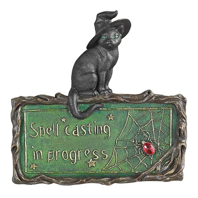 Design Toscano 7" Witch's Cat Spell-Casting Wall Sculpture