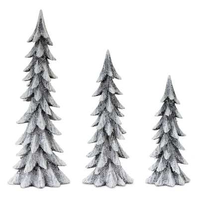 Gray & White Tree Set, 15", 18.5" & 24"