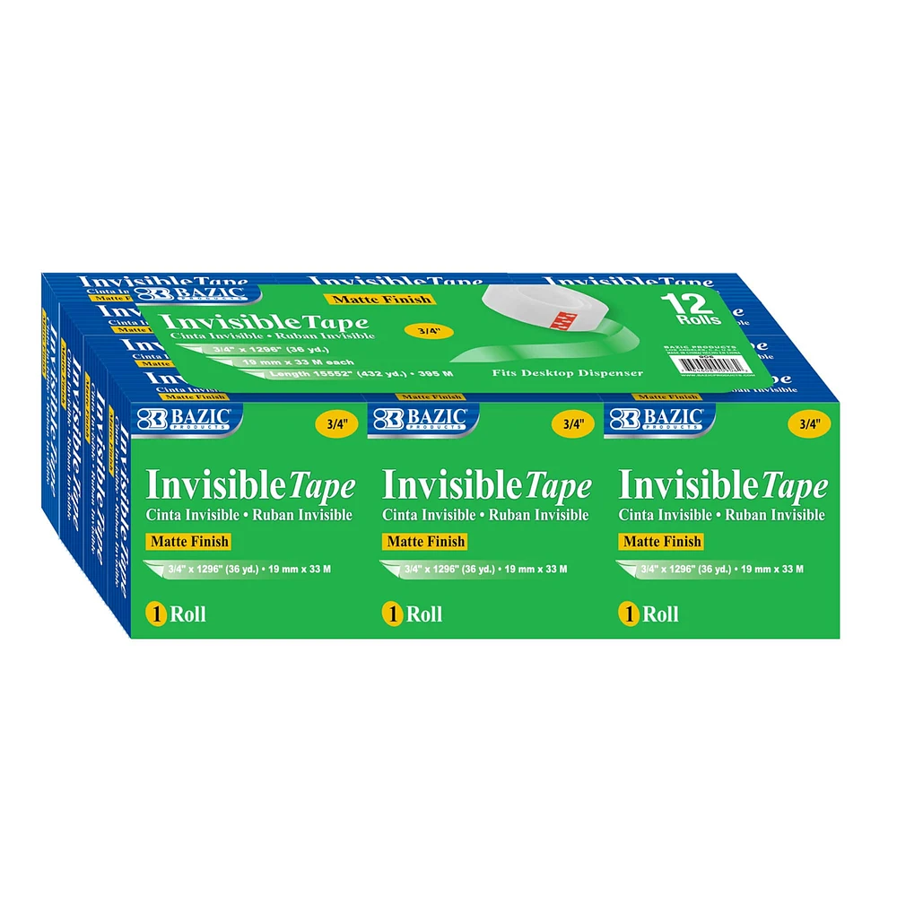 BAZIC® Invisible Tape Refill, 12ct.